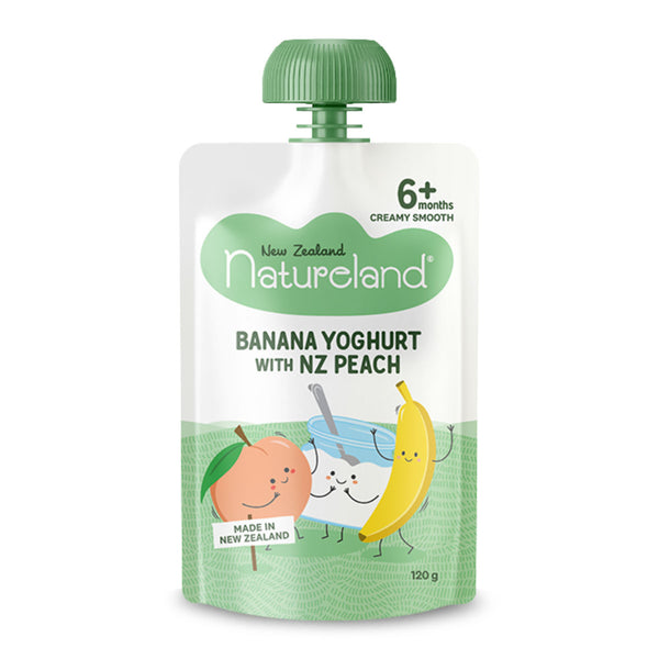 Natureland Yoghurt Banana with NZ Peach 120g | Harris Farm Online