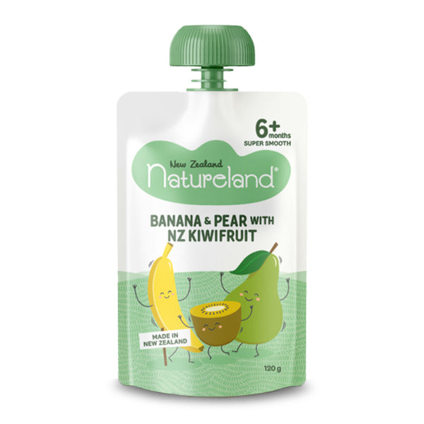 Natureland Fruit Puree Banana and Pear with NZ Kiwifruit 120g | Harris Farm Online