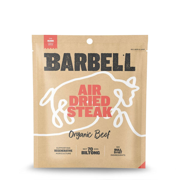 Barbell Burn Chilli Spice Air Dried Steak Organic Grass Fed Beef 70g | Harris Farm Online
