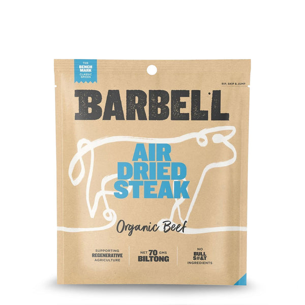 Barbell Benchmark Classic Spices Air Dried Steak Organic Grass Fed Beef 70g | Harris Farm Online