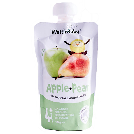 WattleBaby - Natural Baby Food - Apple and Pear (120g)