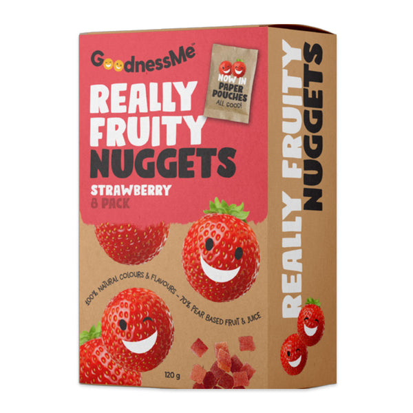 GoodnessMe Fruit Nuggets Strawberry x 8 Pouches 120g | Harris Farm Online