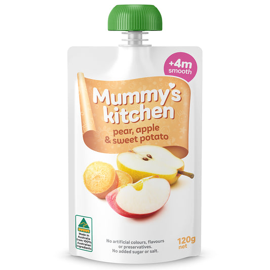 Mummy's Kitchen Pear, Apple and Sweet Potato 4+ Months Smooth 120g