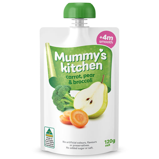 Mummy's Kitchen Carrot, Pear and Broccoli 4+ Months Smooth 120g