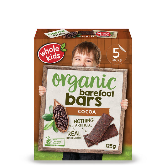 Whole Kids Organic Barefoot Bars Cocoa Bars x5 125g