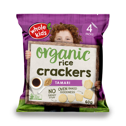 Whole Kids Organic Rice Crackers Tamari 60g