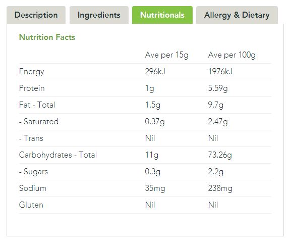 Whole Kids Organic Rice Crackers Tamari 60g