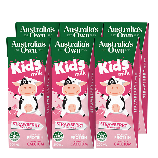 Australia's Own Kids Milk Strawberry 6x200ml