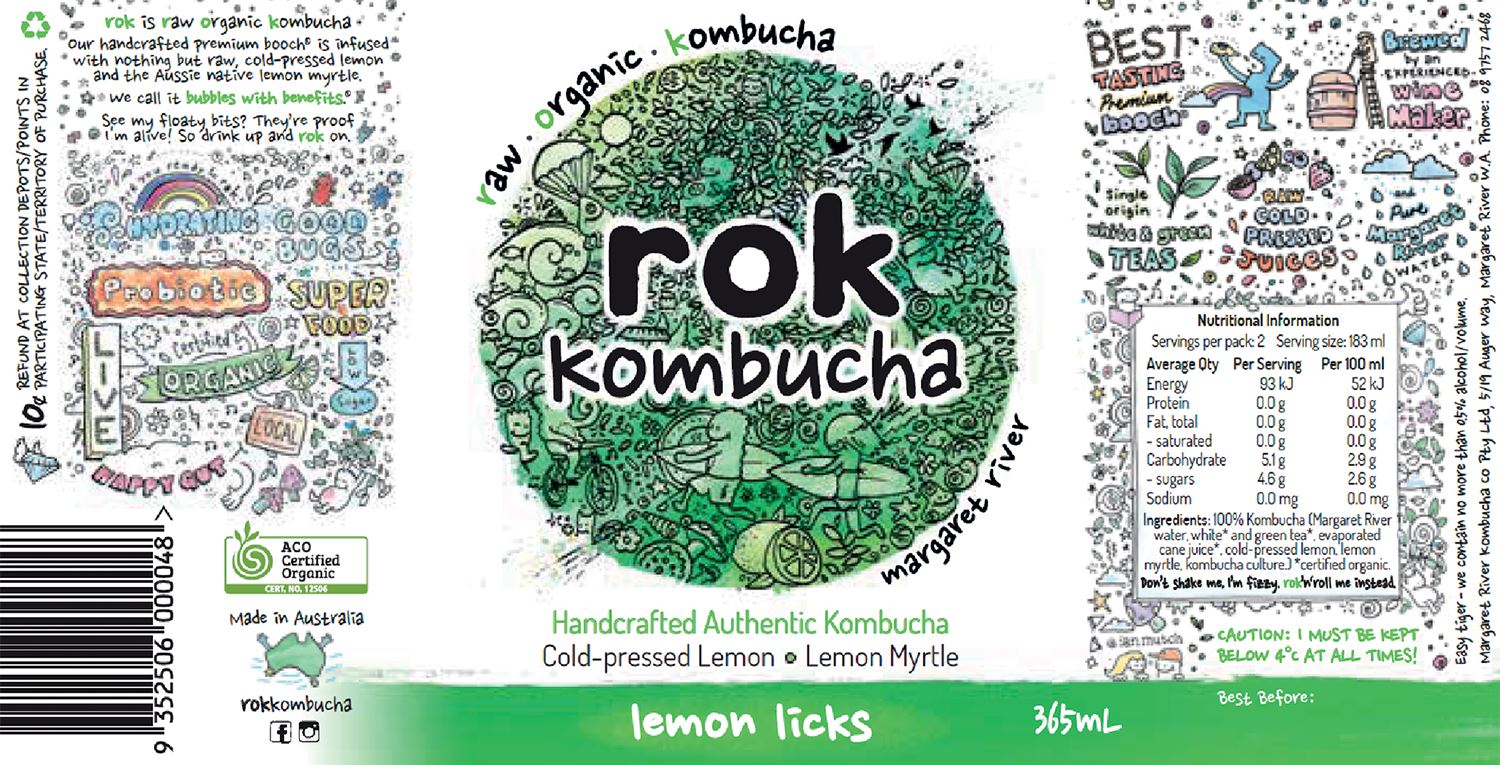 Rok Organic Kombucha Lemon Licks | Harris Farm Online
