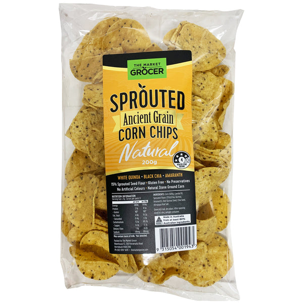 The Market Grocer Corn Chips Sprouted Grain 200g