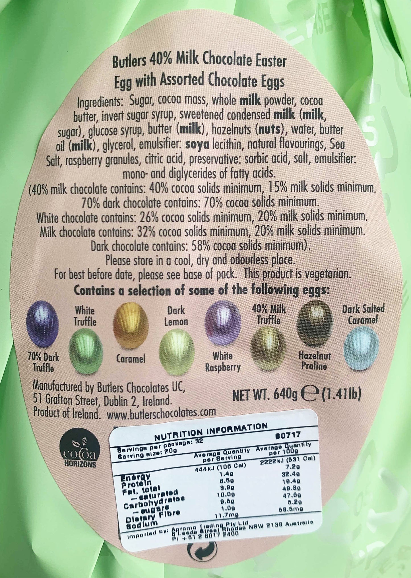 Butlers Milk Chocolate Easter Egg with Assorted Chocolate Egg | Harris Farm Online