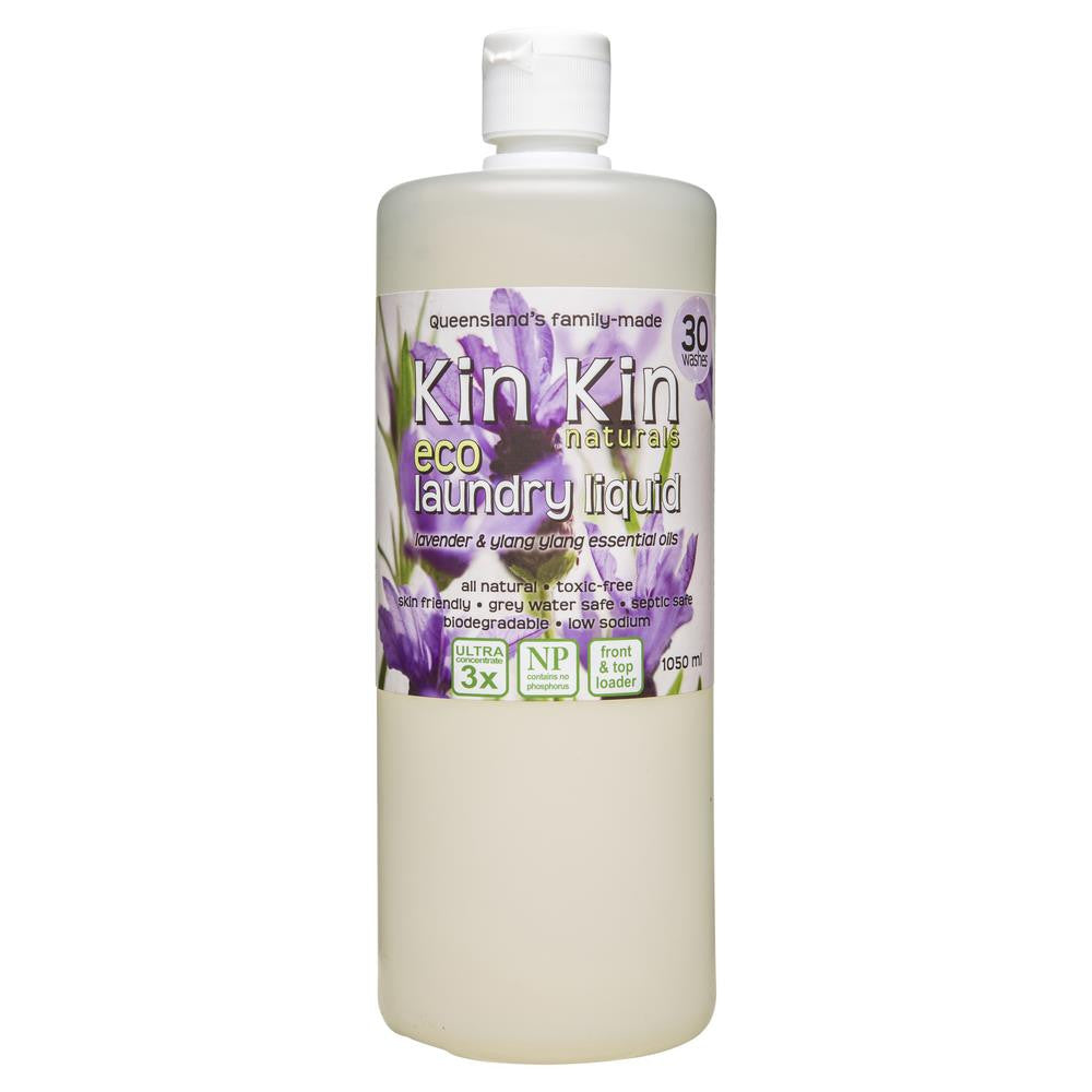 Kin Kin Naturals Eco Laundry Liquid Lavender & Ylang Ylang 1050mL , Grocery-Cleaning - HFM, Harris Farm Markets
 - 1
