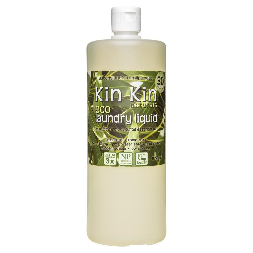 Kin Kin Naturals Eco Laundry Liquid Eucalypt & Lemon Myrtle 1050mL , Grocery-Cleaning - HFM, Harris Farm Markets
 - 1
