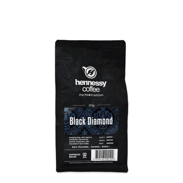 Hennessy Coffee Black Diamond Coffee Beans 250g | Harris Farm Online