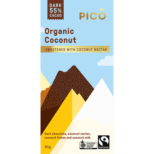 Pico - Chocolate Dark - Organic Coconut (80g)
