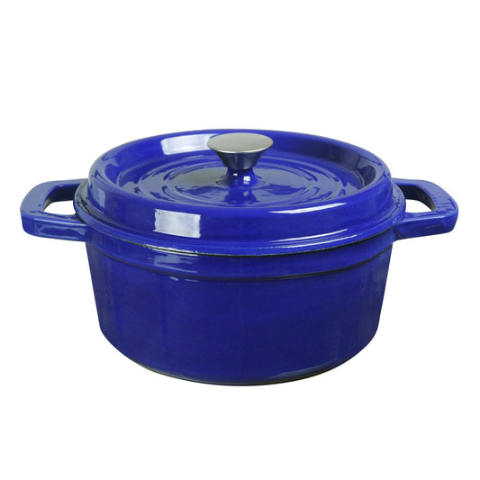 Classica Elite Blue Round Cast Iron Casserole 3.5L 24cm