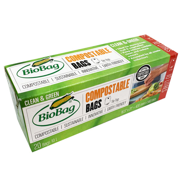 Biobag Compostable Tie Top Bags 20 x 10L