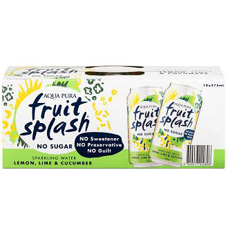 Aqua Pura Fruit Splash Sparkling Water Lemon Lime and Cucumber | Harris Farm Online