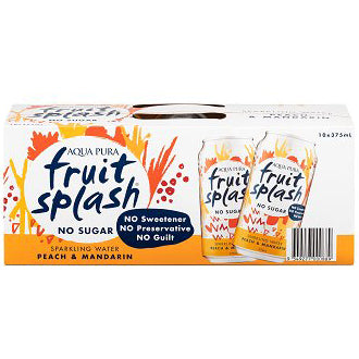Aqua Pura Fruit Splash Sparkling Water Peach and Mandarin | Harris Farm Online