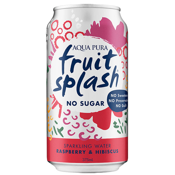 Aqua Pura Fruit Splash Sparkling Water Raspberry and Hibiscus | Harris Farm Online