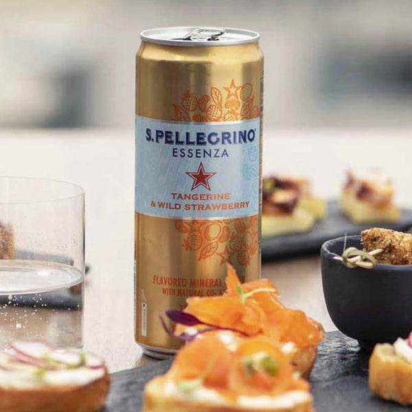 San Pellegrino Essenza Tangerine and Wild Strawberry Can 8 x 330ml