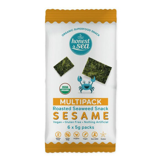 Honest Sea Organic Roasted Seaweed Snack Sesame 6 x 5g