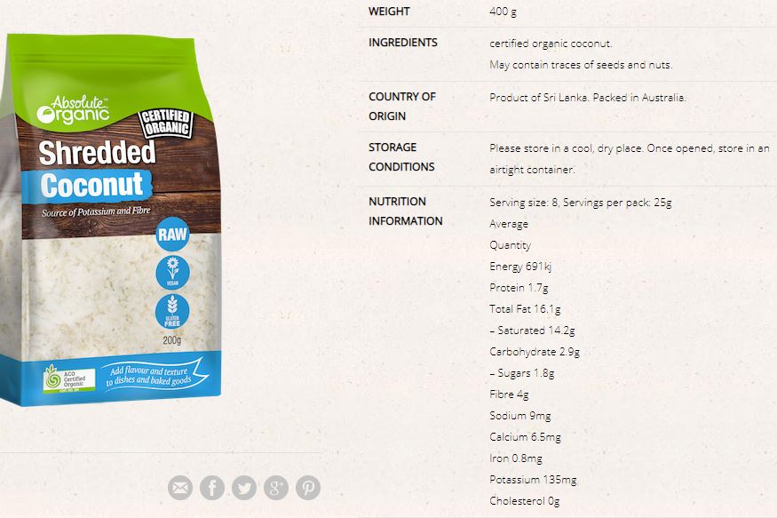 Absolute Organic - Shredded Coconut (200g)