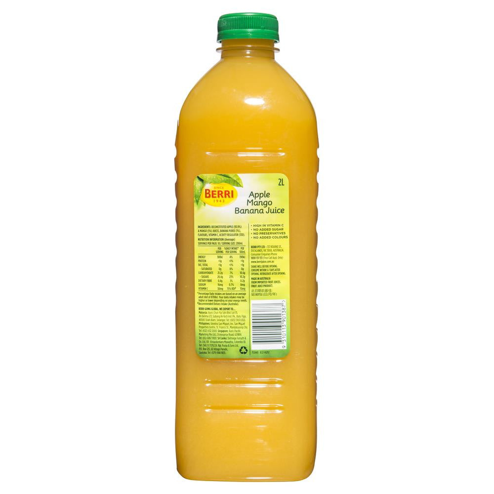 Berri Apple Mango Banana Juice 2L , Grocery-Drinks - HFM, Harris Farm Markets
 - 2