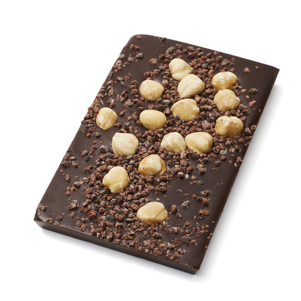 Koko Black Dark Chocolate Hazelnut and Caramelised Cocoa Nibs 100g