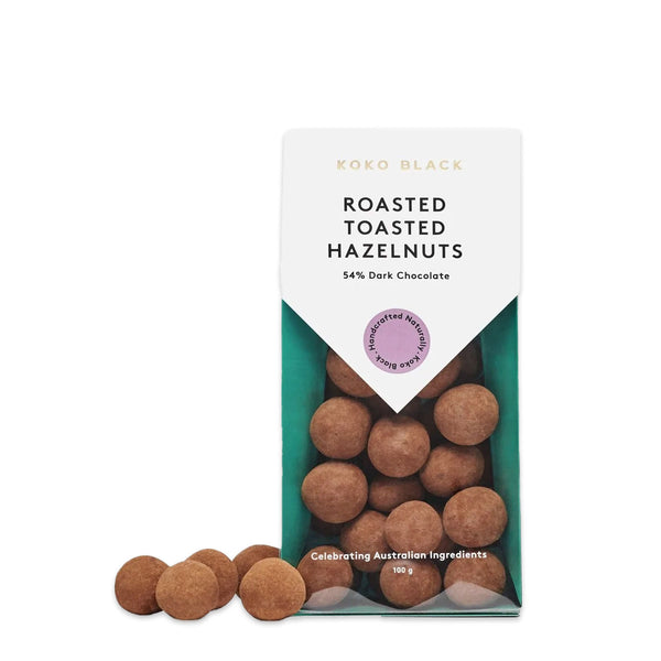 Koko Black Dark Chocolate Roasted Toasted Hazelnuts 100g | Harris Farm Online