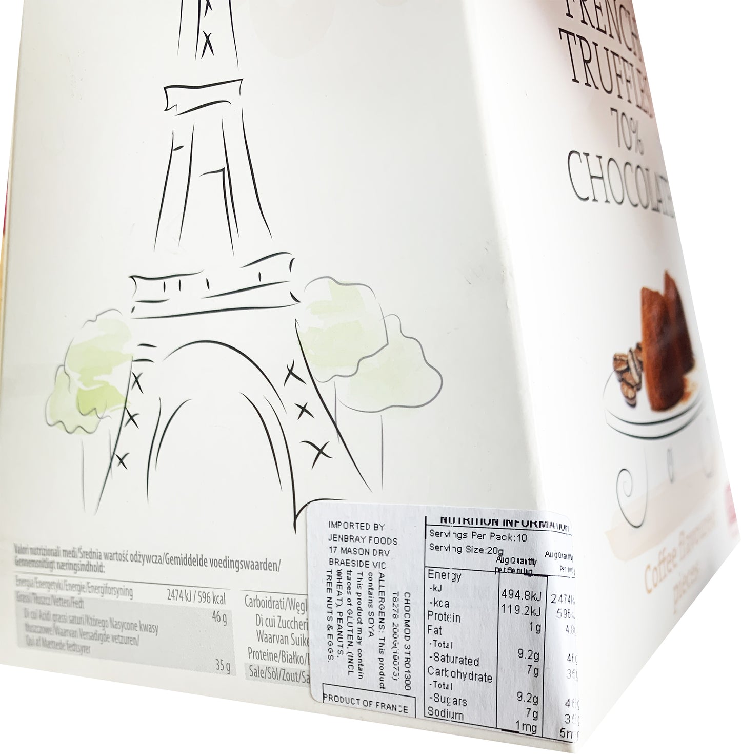 Chocmod French Truffles Dark Chocolate 70% with Coffee Flavoured Cocoa Nibs | Harris Farm Online