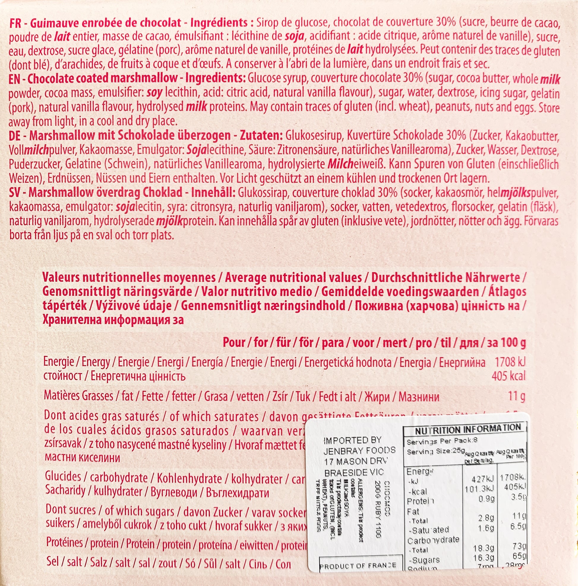 Truffettes de France Velvety Marshmallow Pink Chocolate Ruby | Harris Farm Online