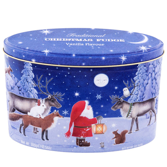 Gardiners of Scotland Christmas Vanilla Fudge Santa and Moon Tin | Harris Farm Online