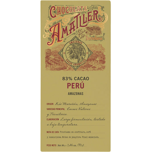 Amatller Peru Dark Chocolate 83% 70g