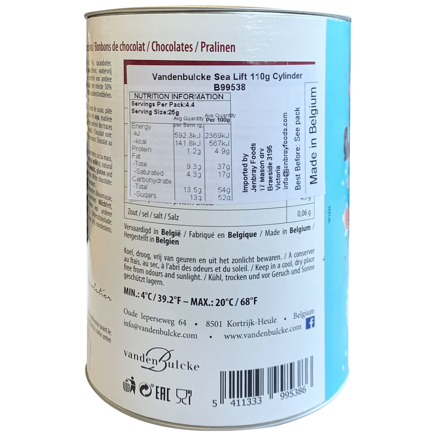 Vandenbulcke Belgian Chocolate Sea Life Cylinder | Harris Farm Online