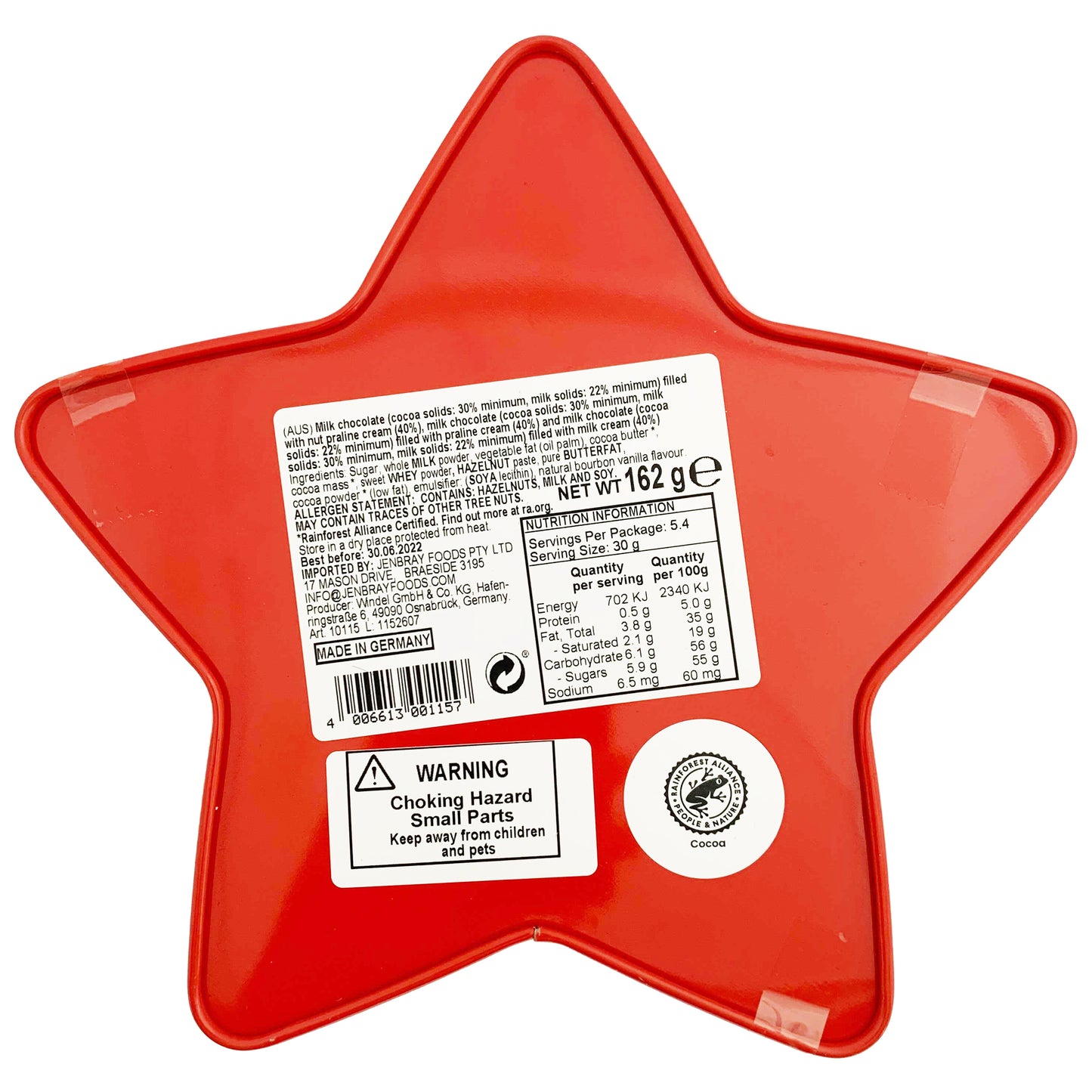 Windel Assorted Chocolate Pralines Star Tin | Harris Farm Online