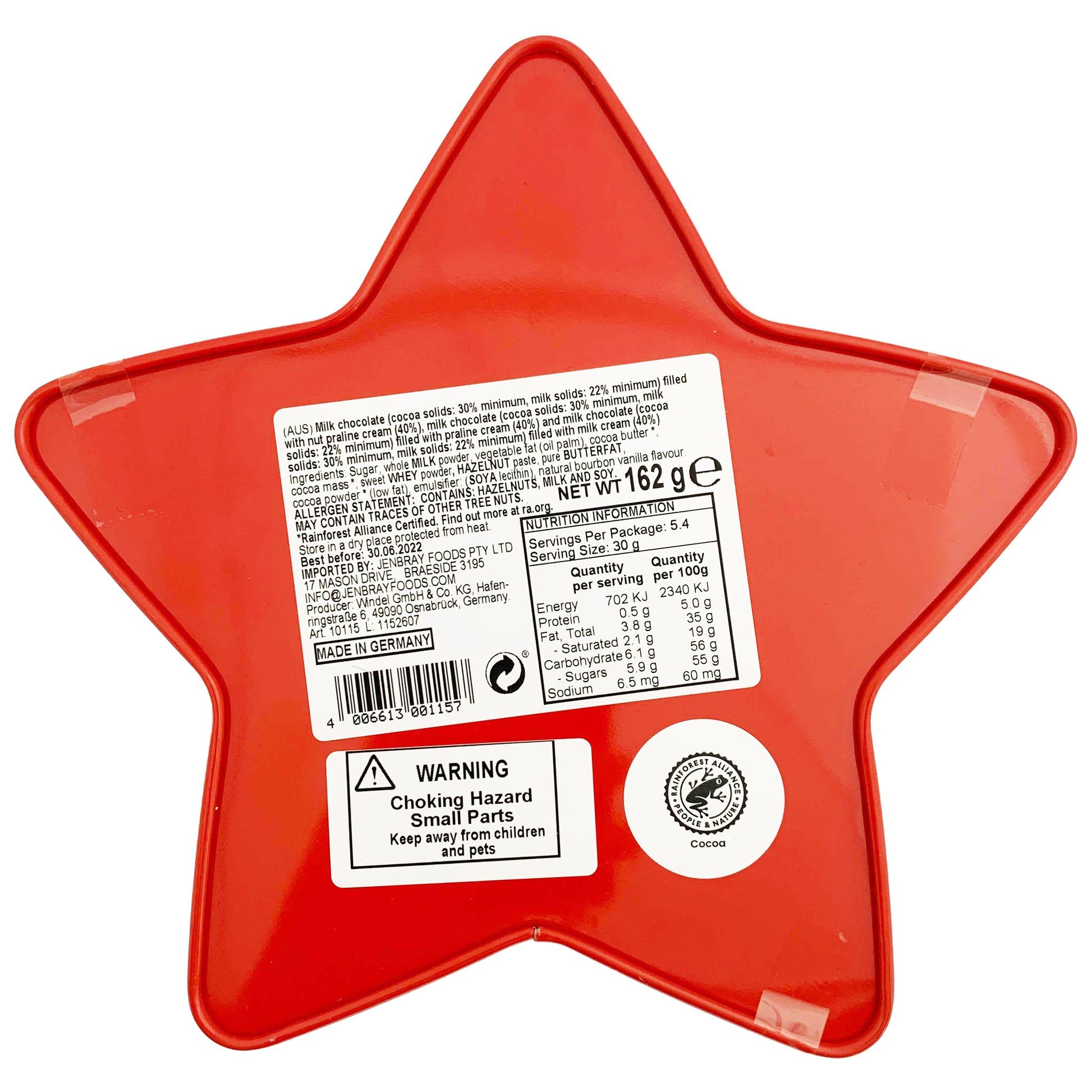 Windel Assorted Chocolate Pralines Star Tin | Harris Farm Online