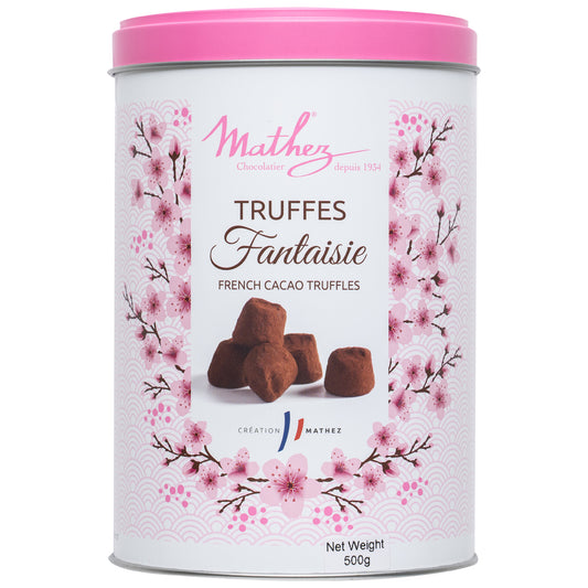Chocolate Mathez French Cacao Truffles Cherry Blossom Tin | Harris Farm Online