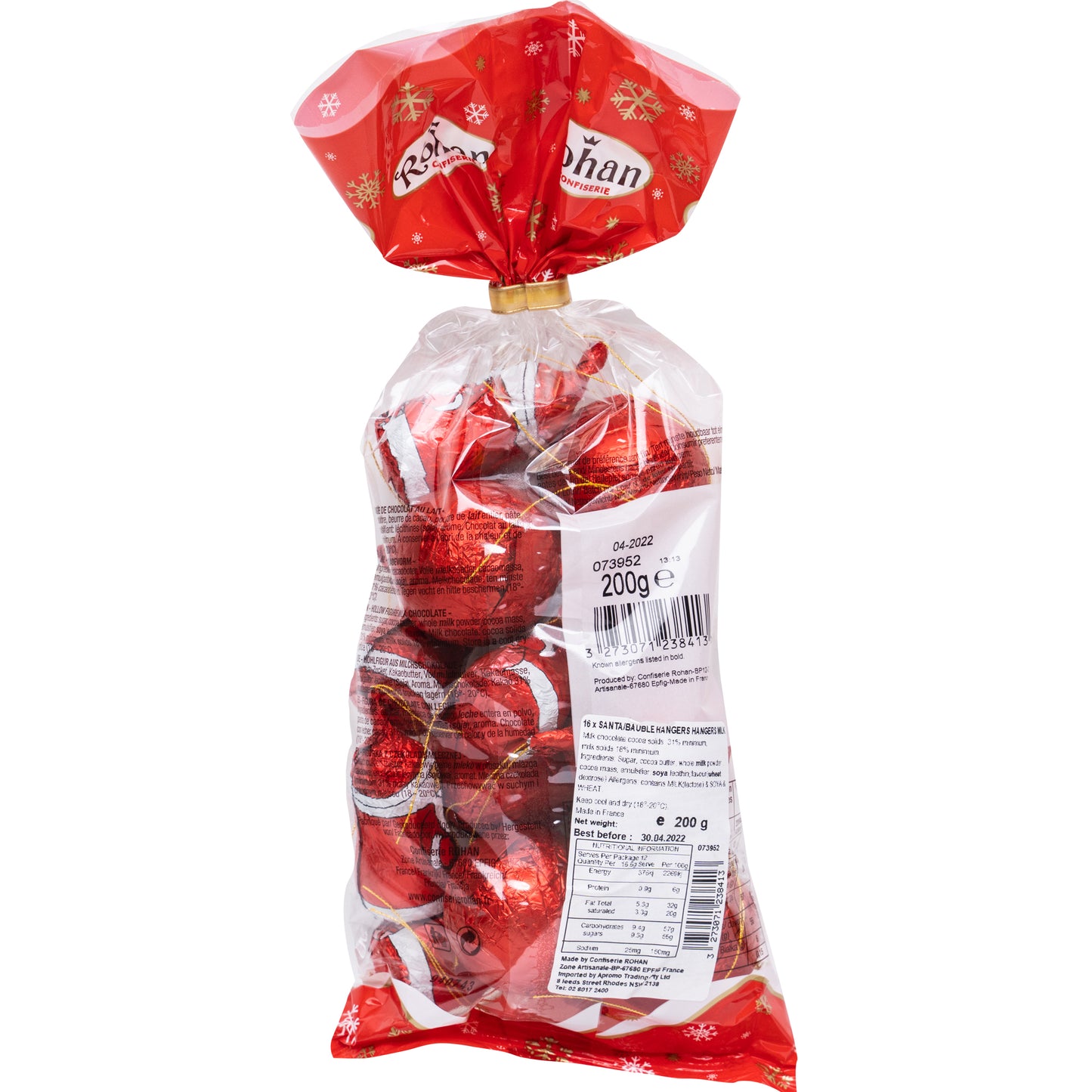 Confiserie Rohan Santa and Bauble Milk Chocolate Hangers | Harris Farm Online