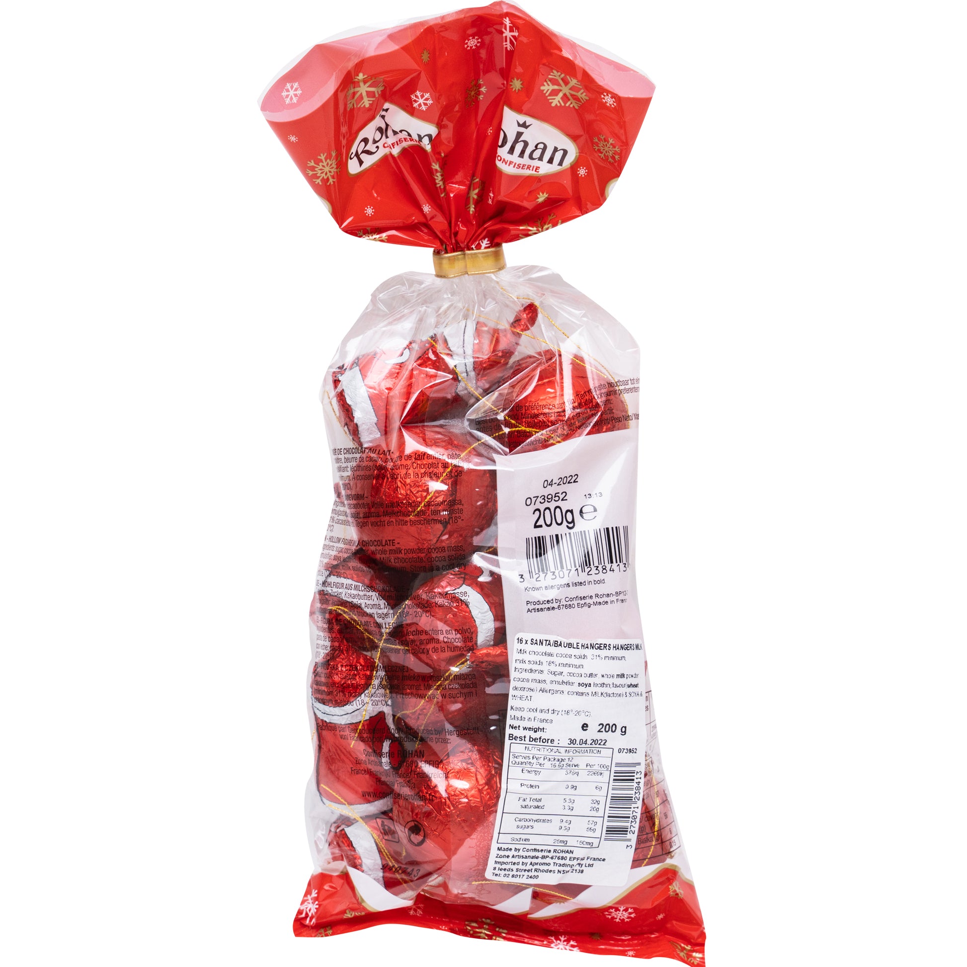 Confiserie Rohan Santa and Bauble Milk Chocolate Hangers | Harris Farm Online