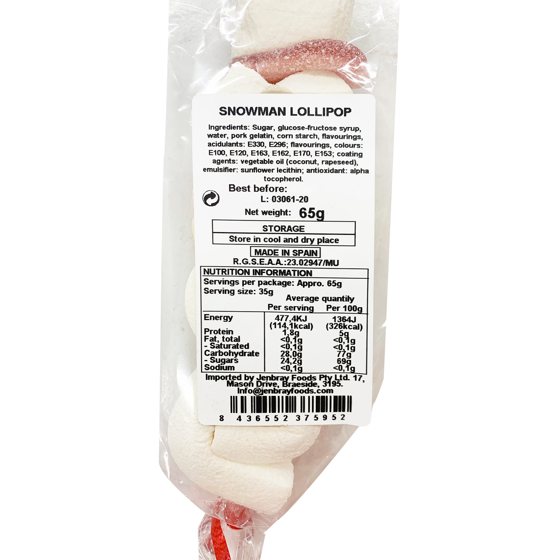 The Marshmallow Castle Snowman Mallow Pop | Harris Farm Online