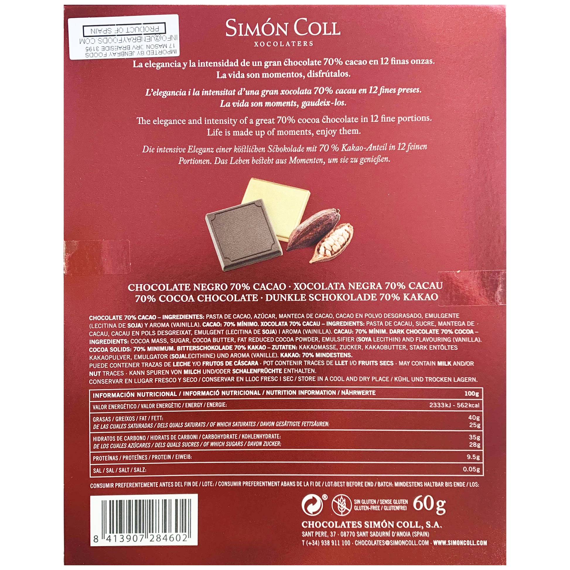 Simon Coll 70% Dark Chocolate Gift Box | Harris Farm Online