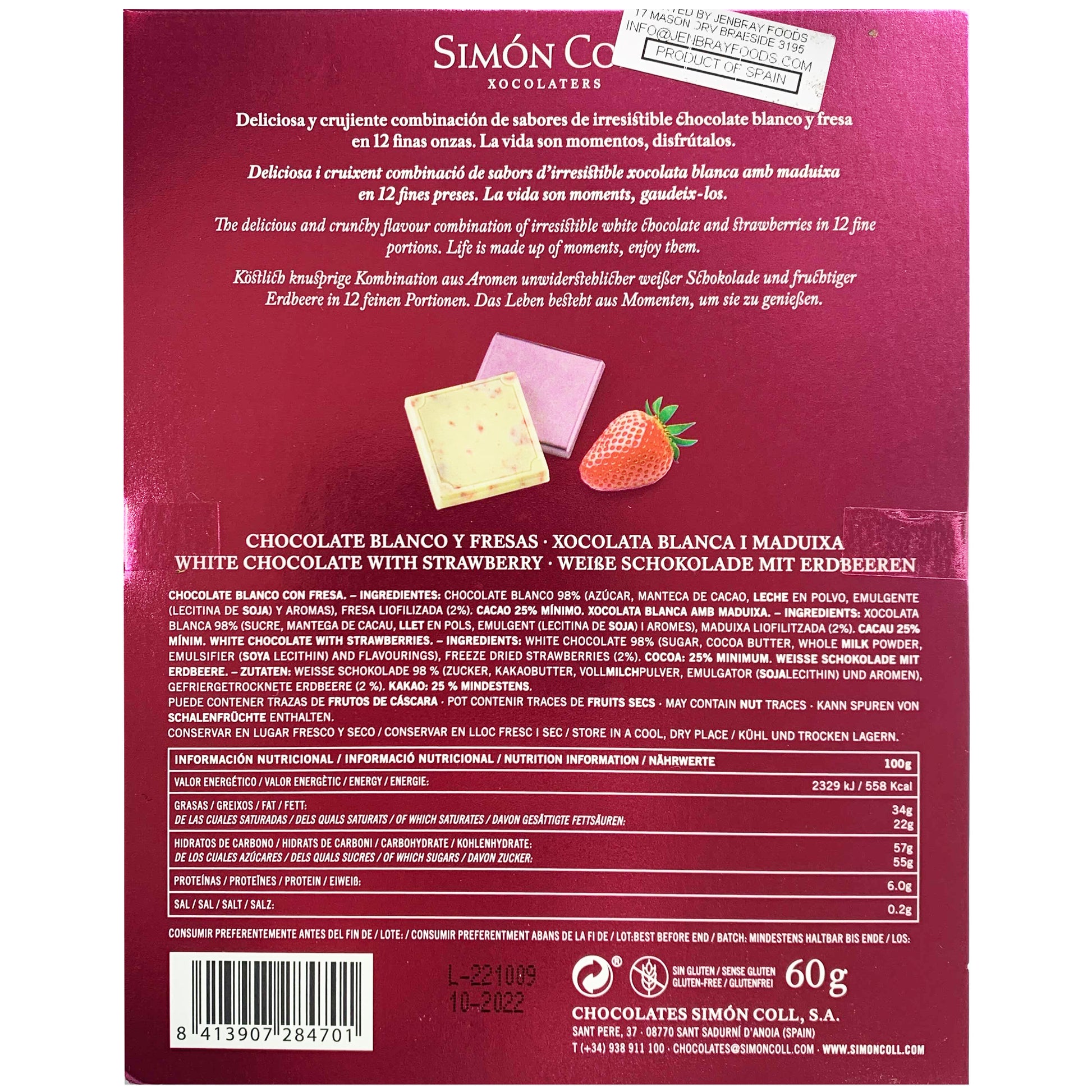 Simon Coll White Chocolate with Strawberry Gift Box | Harris Farm Online