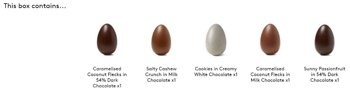 Koko Black Famous Five Egg Collection Chocolate | Harris Farm Online