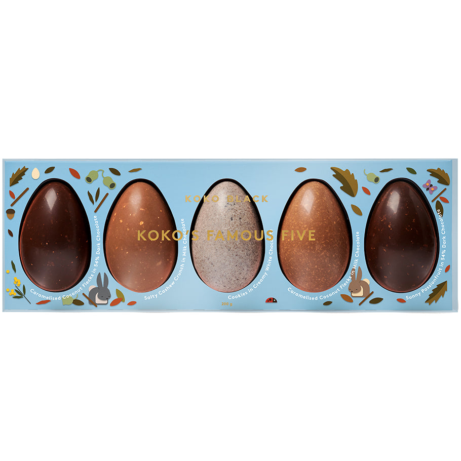 Koko Black Famous Five Egg Collection Chocolate | Harris Farm Online