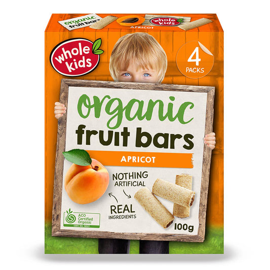 Whole Kids Organic Fruit Bars Apricot Bars x4 100g
