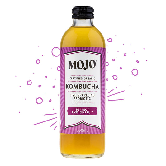 Mojo - Drinks Kombucha Org Sparkling Probiotic - Perfect Passionfruit (330mL)