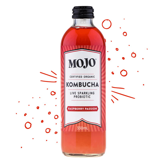 Mojo - Drinks Kombucha Org Sparkling Probiotic - Raspberry Passion (330mL)