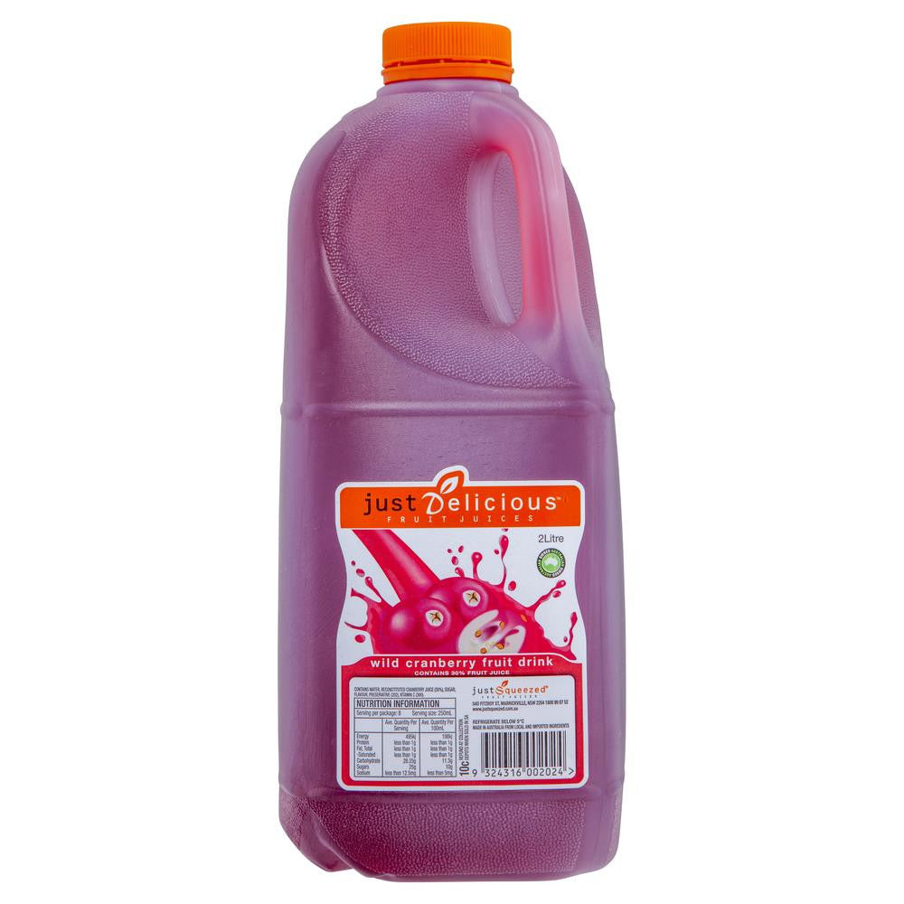 Just Delicious Wild Cranberry Large 2L , Frdg1-Drinks - HFM, Harris Farm Markets
