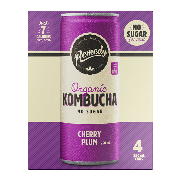 Remedy Organic Kombucha Cherry Plum 4 x 250ml